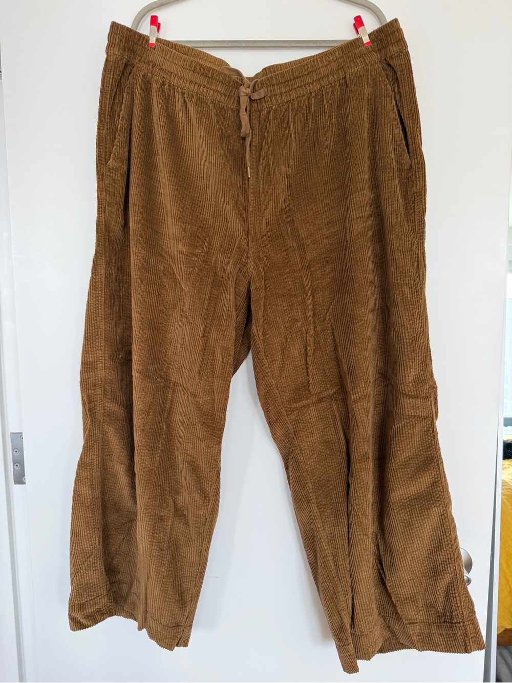 Old Navy Corduroy Wide Leg Drawstring Pants XXL Tan